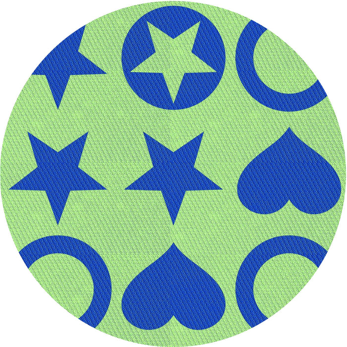 Square Patterned Blue Rug, pat1690lblu