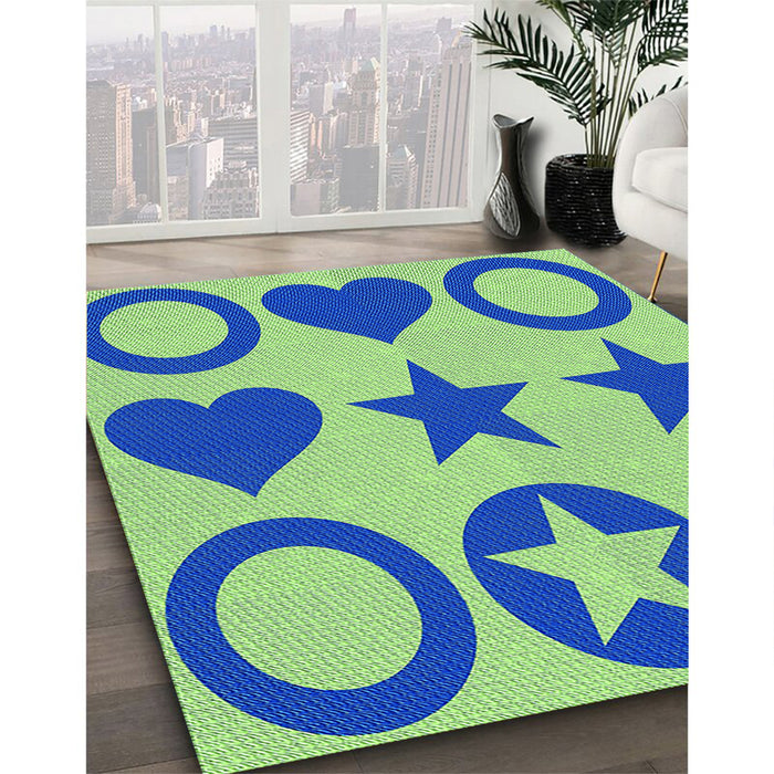 Machine Washable Transitional Blue Rug in a Family Room, wshpat1690lblu