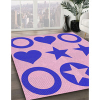 Patterned Pastel Purple Pink Rug, pat1690pur