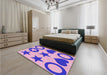 Patterned Pastel Purple Pink Rug in a Bedroom, pat1690pur