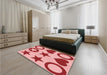 Patterned Pastel Pink Rug in a Bedroom, pat1690rd