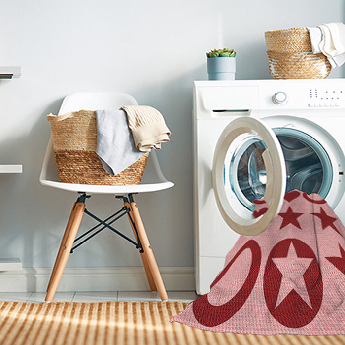 Machine Washable Transitional Pastel Pink Rug in a Washing Machine, wshpat1690rd