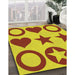 Patterned Yellow Rug in Family Room, pat1690yw