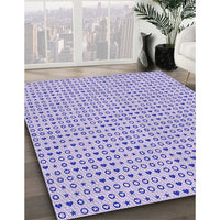 Patterned Medium Slate Blue Rug, pat1691blu