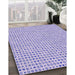 Machine Washable Transitional Medium Slate Blue Rug in a Family Room, wshpat1691blu