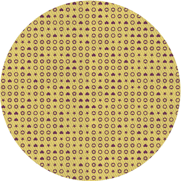 Square Machine Washable Transitional Yellow Rug in a Living Room, wshpat1691brn