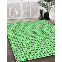 Patterned Green Rug, pat1691grn