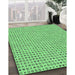 Patterned Green Rug in Family Room, pat1691grn