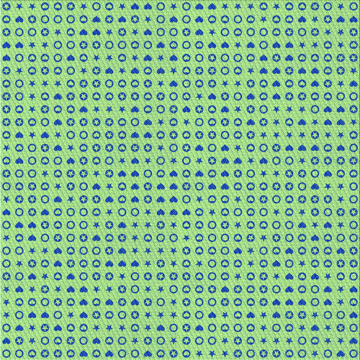 Round Patterned Green Yellow Green Rug, pat1691lblu