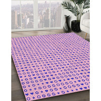 Patterned Pastel Purple Pink Rug, pat1691pur