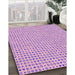 Patterned Pastel Purple Pink Rug in Family Room, pat1691pur