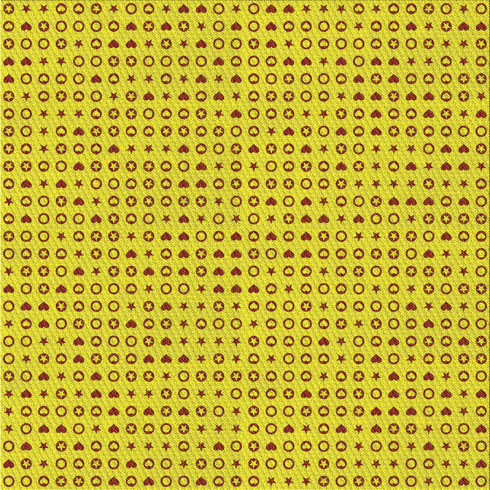 Round Patterned Yellow Rug, pat1691yw