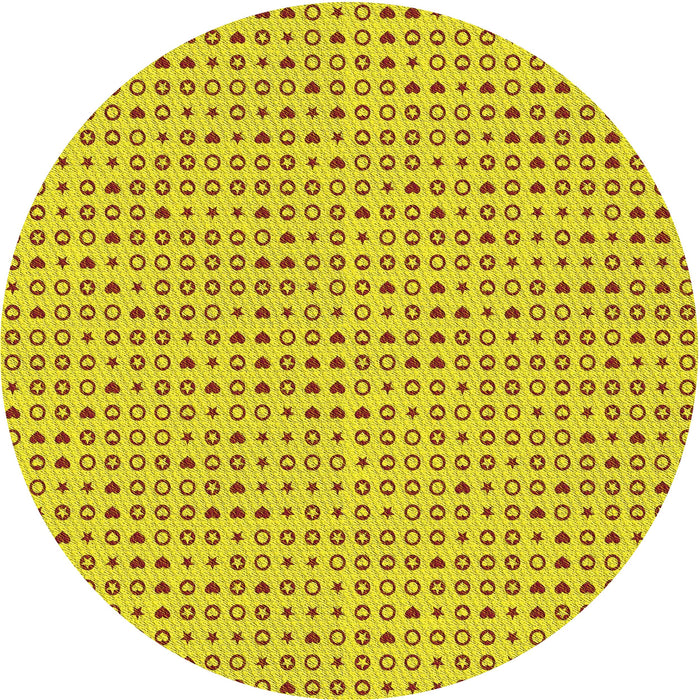 Square Machine Washable Transitional Yellow Rug in a Living Room, wshpat1691yw