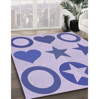 Patterned Mauve Purple Rug, pat1692blu