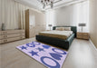 Patterned Mauve Purple Rug in a Bedroom, pat1692blu