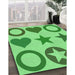 Machine Washable Transitional Green Rug in a Family Room, wshpat1692grn