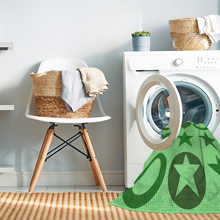 Machine Washable Transitional Green Rug in a Washing Machine, wshpat1692grn