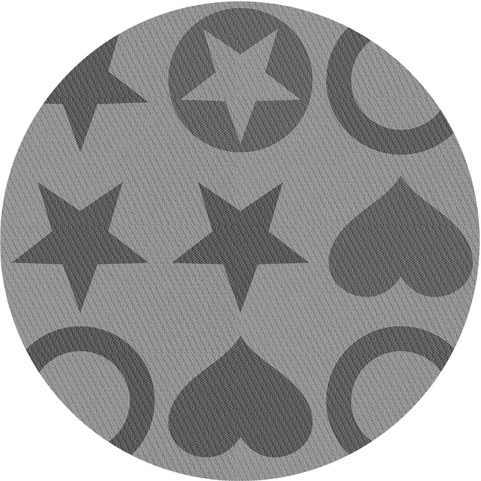 Square Patterned Ash Gray Rug, pat1692gry