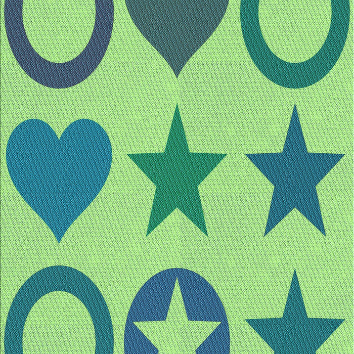 Patterned Yellow Green Rug, pat1692lblu