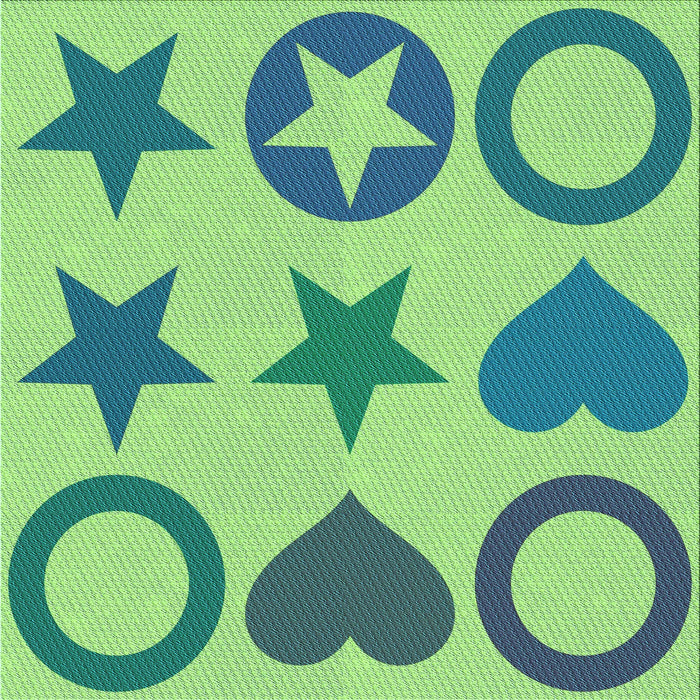 Round Patterned Yellow Green Rug, pat1692lblu