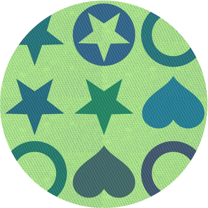 Square Patterned Yellow Green Rug, pat1692lblu