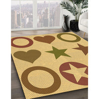 Patterned Bold Yellow Rug, pat1692org