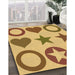 Patterned Bold Yellow Rug in Family Room, pat1692org