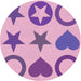 Square Patterned Pastel Purple Pink Rug, pat1692pur