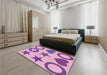 Patterned Pastel Purple Pink Rug in a Bedroom, pat1692pur