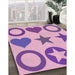 Machine Washable Transitional Pastel Purple Pink Rug in a Family Room, wshpat1692pur