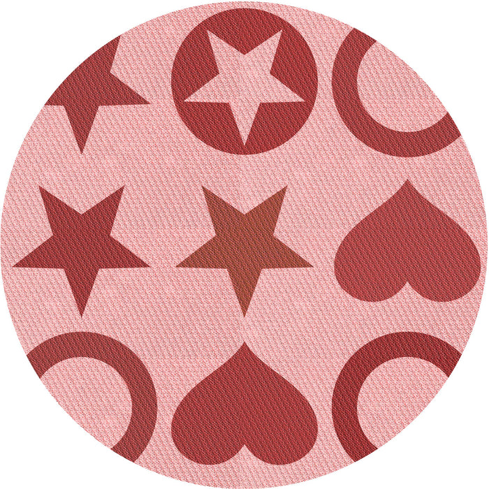 Square Patterned Pastel Pink Rug, pat1692rd