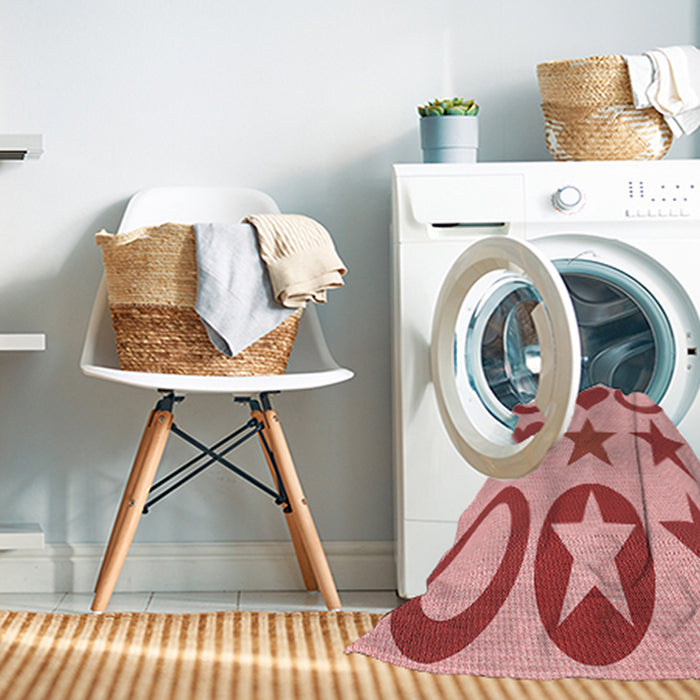 Machine Washable Transitional Pastel Pink Rug in a Washing Machine, wshpat1692rd