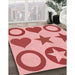 Machine Washable Transitional Pastel Pink Rug in a Family Room, wshpat1692rd