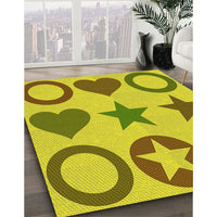 Patterned Yellow Rug, pat1692yw