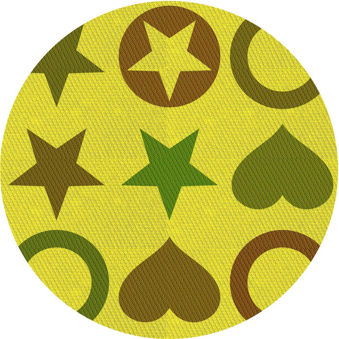 Square Patterned Yellow Rug, pat1692yw