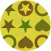Square Patterned Yellow Rug, pat1692yw