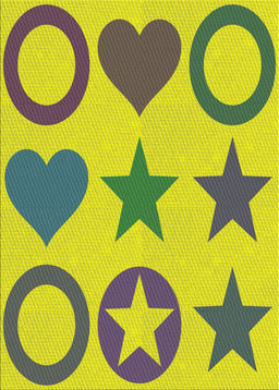 Patterned Yellow Novelty Rug, pat1692