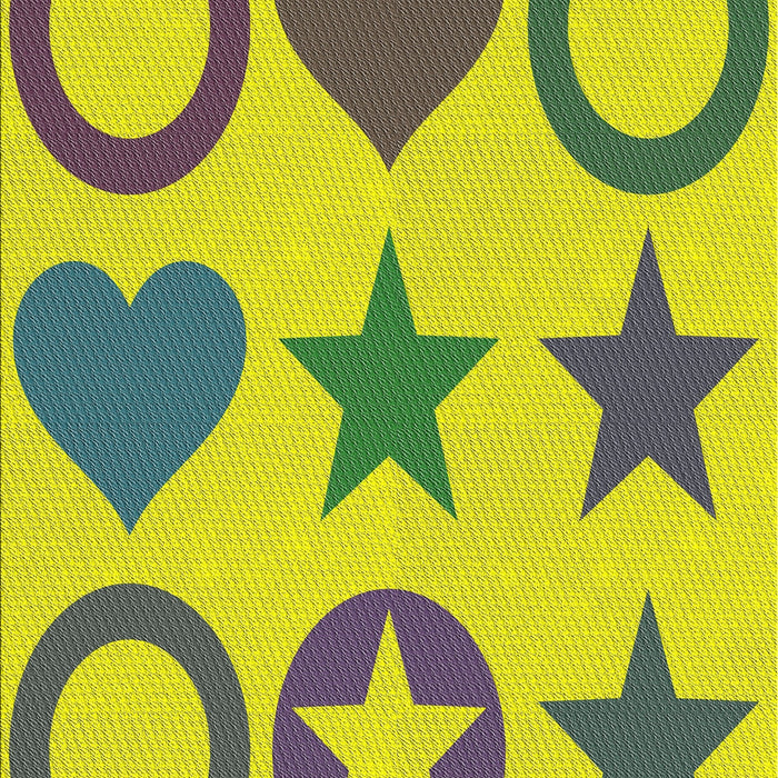 Patterned Yellow Novelty Rug, pat1692