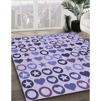 Patterned Slate Blue Rug, pat1693blu