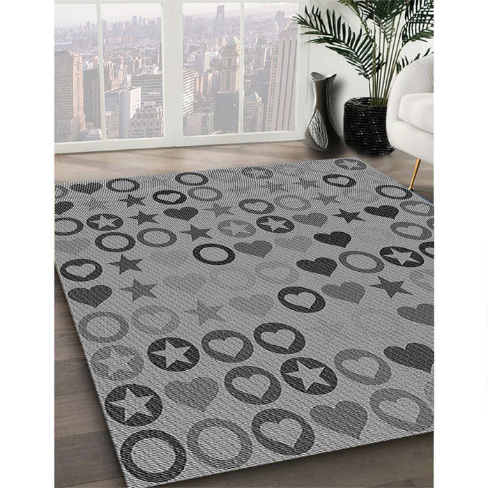 Machine Washable Transitional Grey Gray Rug in a Family Room, wshpat1693gry