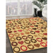 Patterned Bright Gold Yellow Rug in Family Room, pat1693org
