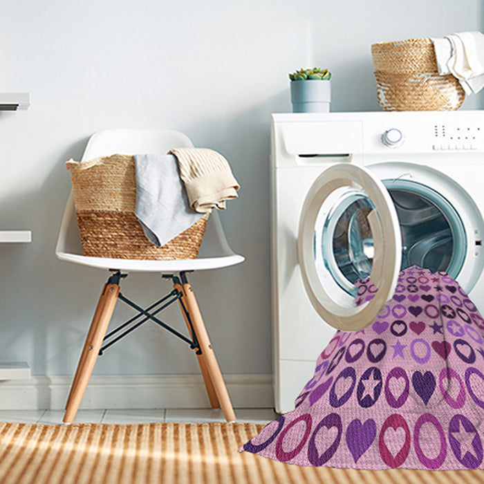 Machine Washable Transitional Orchid Purple Rug in a Washing Machine, wshpat1693pur