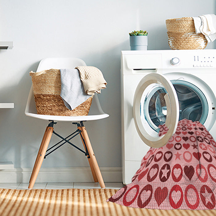 Machine Washable Transitional Pastel Pink Rug in a Washing Machine, wshpat1693rd