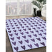 Machine Washable Transitional Lavender Blue Rug in a Family Room, wshpat1694blu