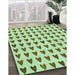 Machine Washable Transitional Mint Green Rug in a Family Room, wshpat1694grn