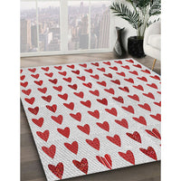Patterned Cherry Red Novelty Rug, pat1694