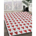 Machine Washable Transitional Cherry Red Rug in a Family Room, wshpat1694