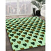 Machine Washable Transitional Army Green Rug in a Family Room, wshpat1695grn