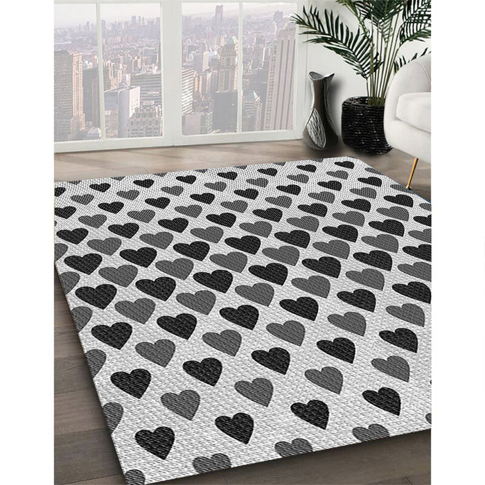 Machine Washable Transitional Black Rug in a Family Room, wshpat1695gry