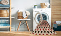 Machine Washable Transitional Deep Peach Orange Rug in a Washing Machine, wshpat1695org